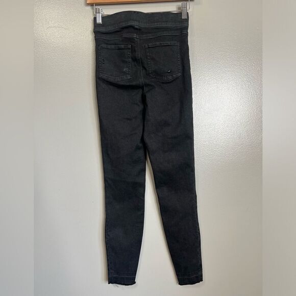Spanx vintage distressed skinny jeans size xs black pull on edgy rocker punk - Picture 5 of 11
